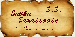 Savka Samailović vizit kartica